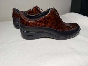 Cole Haan Nike Air Luna Brown Patent Leather Zip versatile officeWaterproof Shoe